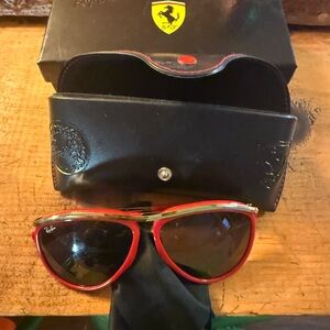 Ray-Ban Red and Gold Sunglasses with Black Case